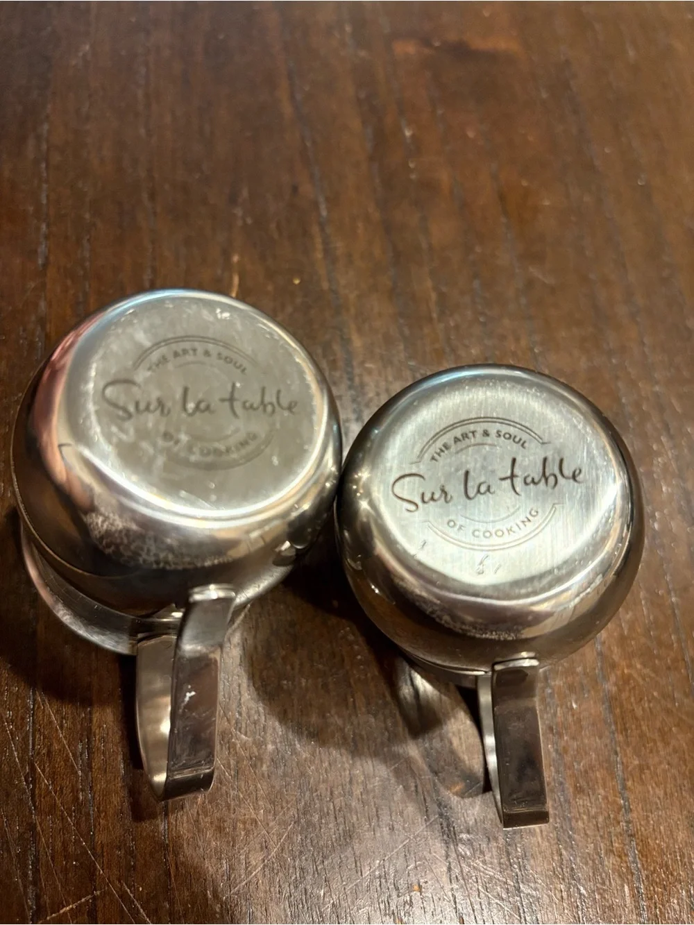 Sur La Table Stainless Steel Creamer Pitcher Pair - Silver Finish